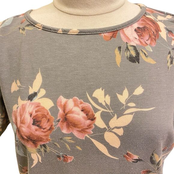 Down East Soft Jersey Floral Dolman Sleeves Stretchy Tee T-Shirt Size S USA - Picture 3 of 5